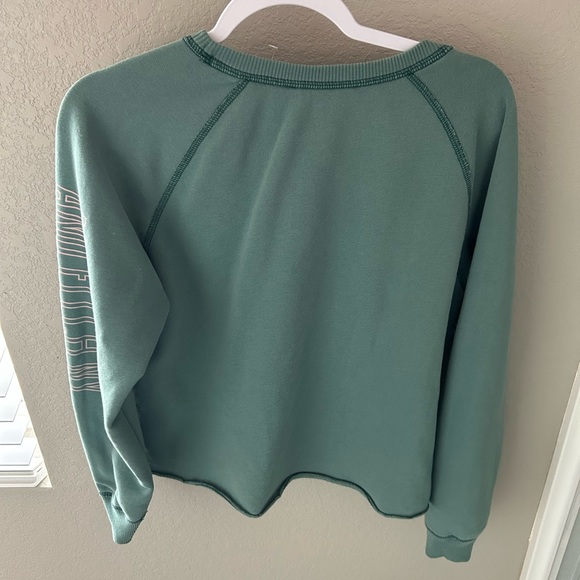 Abercrombie & Fitch Sage Green and yellow Crew Beck Pullover Sweatshirt - Picture 4 of 4